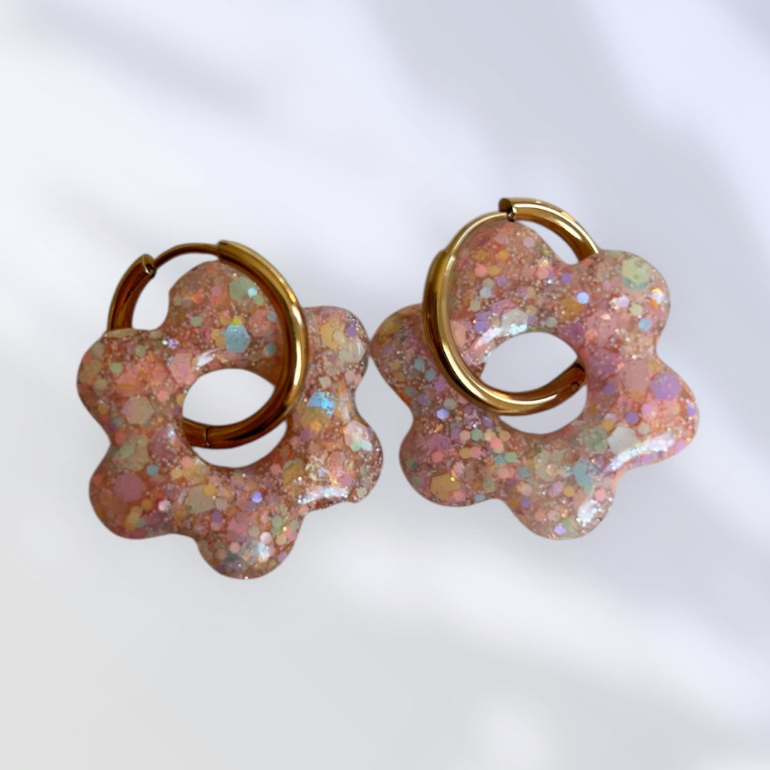 Boucle d’oreille Fleurs multicolores 🌸