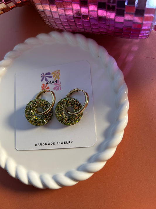 Boucle d’oreille Cercle Vert Menthe