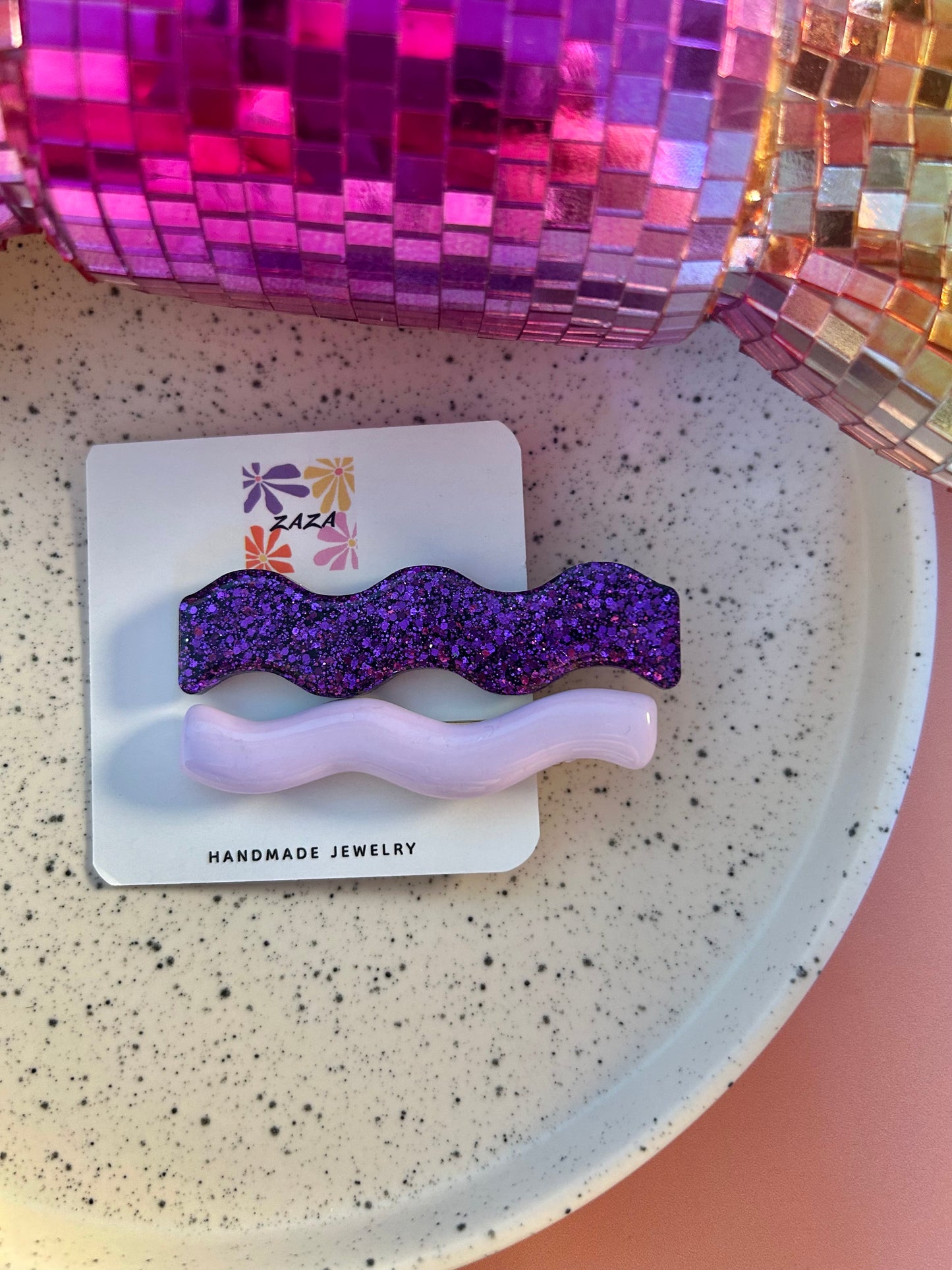Duo Barrettes violette et lilas