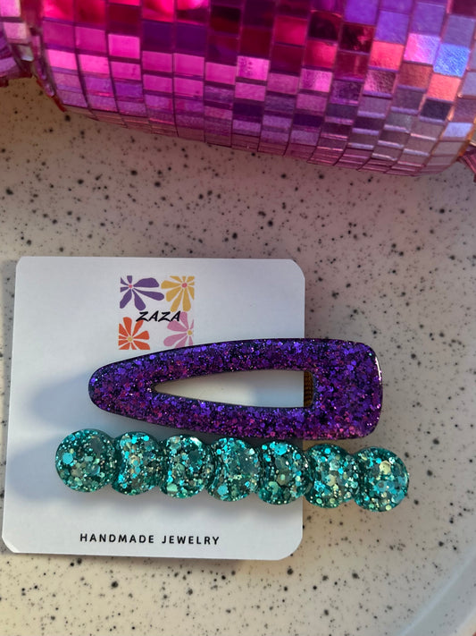 Duo de Barrettes Classique Pailletées