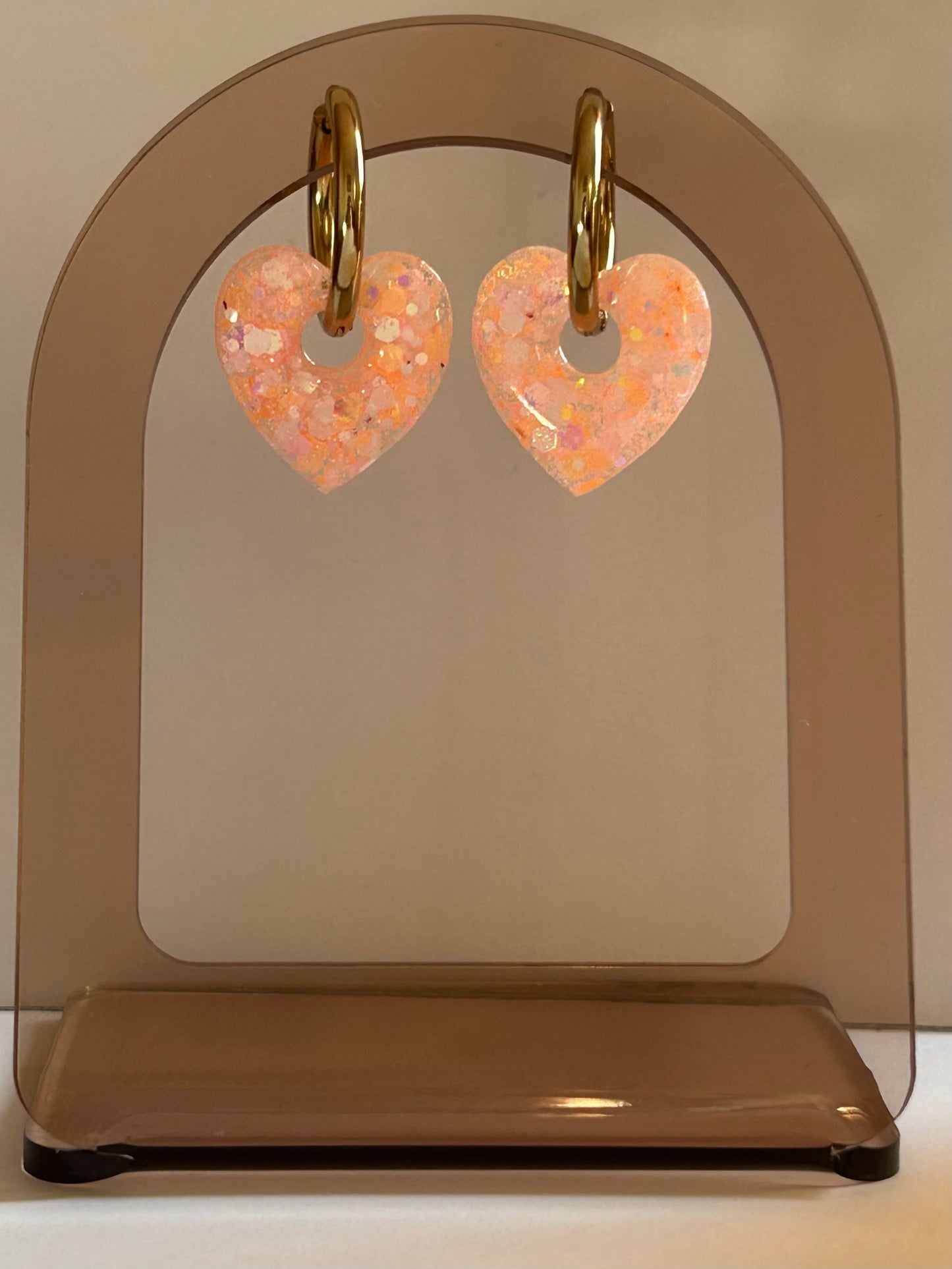 Boucles d’oreilles cœur pêche