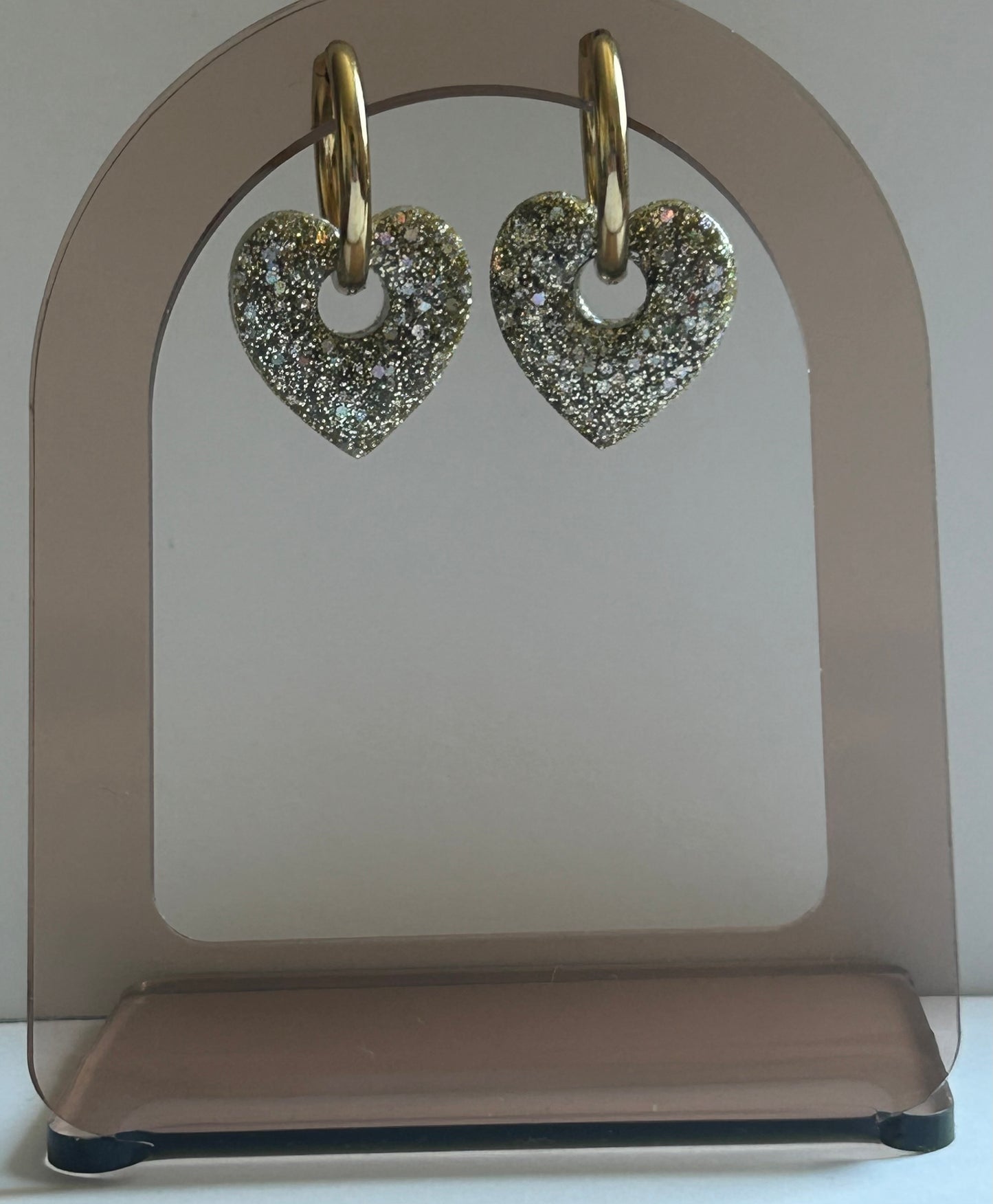 Boucle d’oreille cœur or lunaire