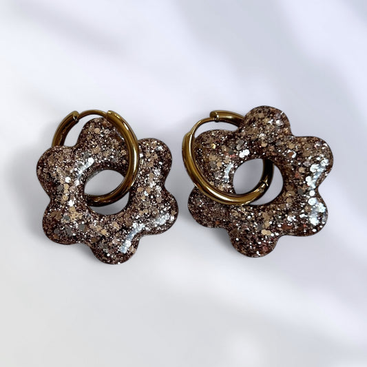 Boucle d’oreille Fleurs dorée🌸
