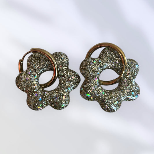 Boucle d’oreille Fleurs or lunaire 🌸