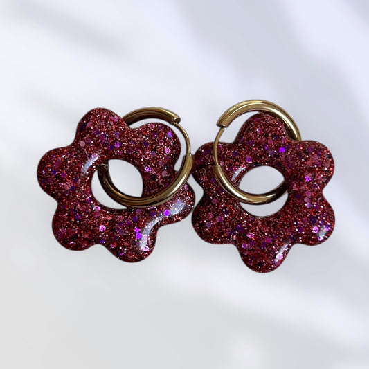 Boucle d’oreille Fleurs violets 🌸